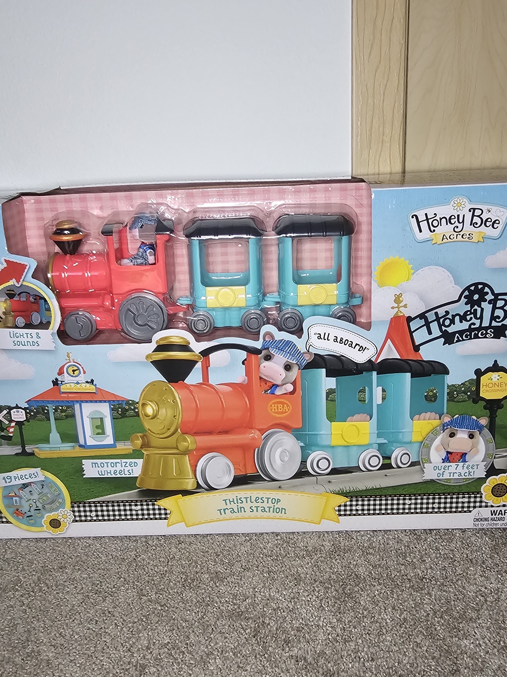 Thistlestop Train Station - Red & Teal Kids Train Playset